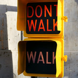 New York feu dont walk americain vintage USA jaune d'origine