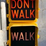 New York feu dont walk americain vintage USA jaune d'origine