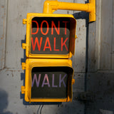 New York feu dont walk americain vintage USA jaune d'origine
