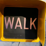 New York feu dont walk americain vintage USA jaune d'origine