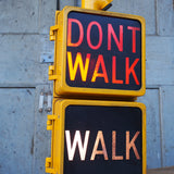 New York feu dont walk americain vintage USA jaune d'origine