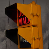 New York feu dont walk americain vintage USA jaune d'origine avec fixations murale