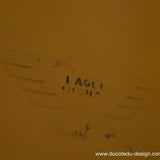 New York feu dont walk americain vintage USA jaune d'origine avec fixations murale