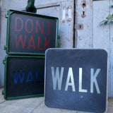 Plaque de feu don t walk americain vintage USA / walk blanc