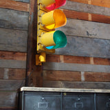 feu tricolore americain YEW YORK jaune dans son jus avec double fixation murale