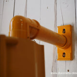 Vintage American New York traffic light, yellow, in original condition, with wall mount