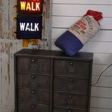 New York feu dont walk americain vintage USA jaune d'origine avec fixations murale