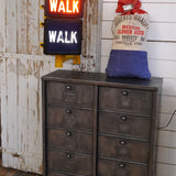 New York feu dont walk americain vintage USA jaune d'origine avec fixations murale