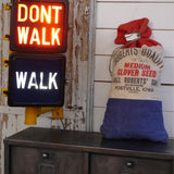 New York feu dont walk americain vintage USA jaune d'origine avec fixations murale