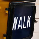 New York feu dont walk americain vintage USA jaune d'origine avec fixations murale