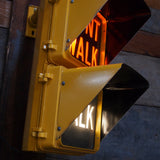 New York feu dont walk americain vintage USA jaune d'origine avec fixations murale