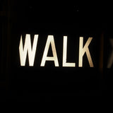 New York feu dont walk americain vintage USA jaune d'origine avec fixations murale