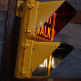 New York feu dont walk americain vintage USA jaune d'origine avec fixations murale