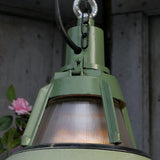 abat jour emaillee vert lampe holophane conique origine Union Sovietique