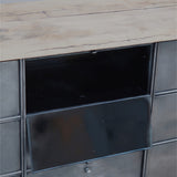 ancien meuble enfilade 16 casiers industriel a clapet roneo 1950 plateau chene massif