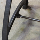 tres grande table industrielle plateau chene massif 3 pieds fonte