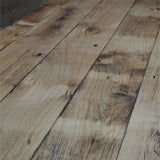tres grande table industrielle plateau chene massif 3 pieds fonte
