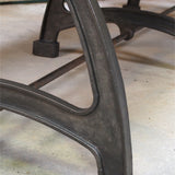 tres grande table industrielle plateau chene massif 3 pieds fonte