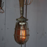 Set of 5 industrial portable work lights from the USA, used in New York cellars