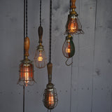 Set of 5 industrial portable work lights from the USA, used in New York cellars