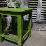 sellette, tabouret bois vert gazon