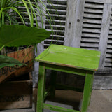 sellette, tabouret bois vert gazon