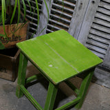 sellette, tabouret bois vert gazon