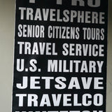 top deco !  tres grand kakemono rouge destination bus USA ligne San Francisco annees 60/70 dans son jus 3