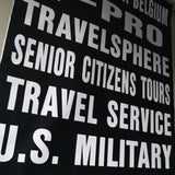 top deco !  tres grand kakemono rouge destination bus USA ligne San Francisco annees 60/70 dans son jus 3