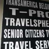 top deco !  tres grand kakemono rouge destination bus USA ligne San Francisco annees 60/70 dans son jus 3