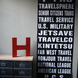 top deco !  tres grand kakemono rouge destination bus USA ligne San Francisco annees 60/70 dans son jus 3