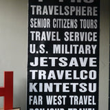 top deco !  tres grand kakemono rouge destination bus USA ligne San Francisco annees 60/70 dans son jus 3