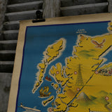 Ancienne grande affiche presentant les Iles Britaniques ref AF1