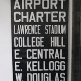 Great decor! Very large red kakemono (hanging scroll) depicting a bus destination on a Florida line in the USA, from the 1960s/70s, in its original condition.