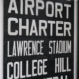 Great decor! Very large red kakemono (hanging scroll) depicting a bus destination on a Florida line in the USA, from the 1960s/70s, in its original condition.