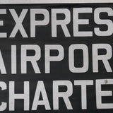 Great decor! Very large red kakemono (hanging scroll) depicting a bus destination on a Florida line in the USA, from the 1960s/70s, in its original condition.