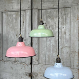 lampe abat jour emaillee industrielle  jaune