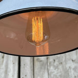 lampe abat jour emaillee industrielle bleu ciel