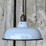 lampe abat jour emaillee industrielle bleu ciel