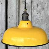 lampe abat jour emaillee industrielle  jaune