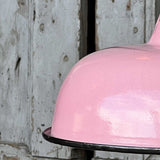 lampe abat jour emaillee industrielle rose