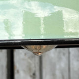 industrial-style enameled lampshade, almond green