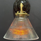 lampe applique col de cygne porcelaine abat jour ancien