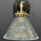 lampe applique col de cygne porcelaine abat jour ancien