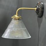 lampe applique col de cygne porcelaine abat jour ancien