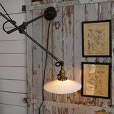 Rare OC White Industrial Wall-Mounted Sconce Lamp