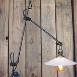 Rare OC White Industrial Wall-Mounted Sconce Lamp
