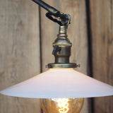 Rare OC White Industrial Wall-Mounted Sconce Lamp