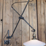 Rare OC White Industrial Wall-Mounted Sconce Lamp