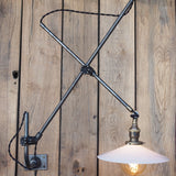 Rare OC White Industrial Wall-Mounted Sconce Lamp